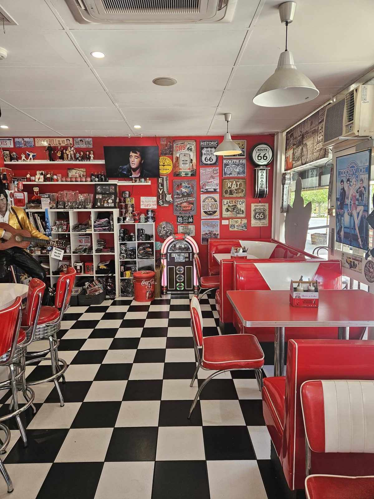 Barossa 50's Diner retro interior — red vinyl booths and chrome